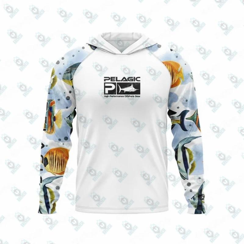Mens Quick-Dry UV Protection Long Sleeve Fishing Hoodie Outdoor Sports Cycling Apparel