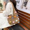 Flowers Knit Shoulder Bags for Women Hollow Design Large Capacity Ladies Tote Bag Versatile Commuter Femlae Beach Handbags