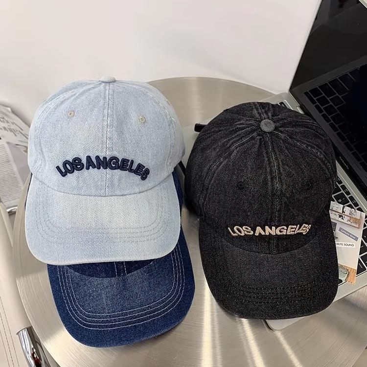 Denim Baseball Hat for Women Korean Style Versatile Wide Hat Showing Face Small Duckling Hat Japanese Soft Top Big Head Surround Hat