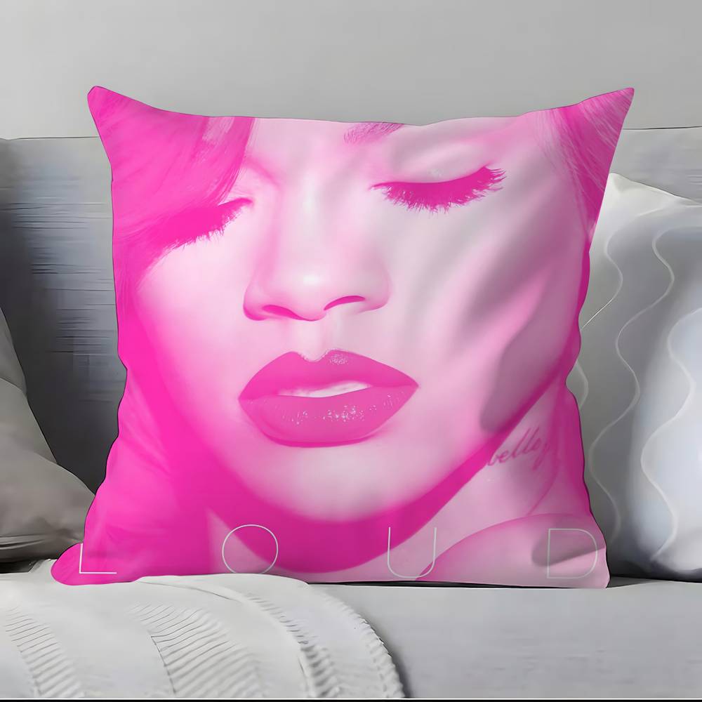 

Singer R-R-r-Rihanna Pillow Case Pillowcase Soft Skin Friendly & Comfortable With A Hidden Zipper 12x12Inch