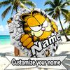 Custom Name Personalized Garfield Print Umbrella, Auto Open Close, 8‑Rib Sturdy Frame, Commute Camping Hiking Use, Birthday Gift