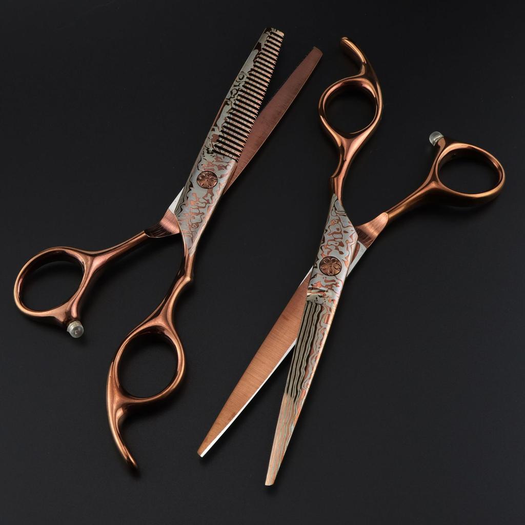 6.0 Inch Bronze Gold, Hair Scissors, Hair Scissors, Tooth Scissors, Bangs Scissors, Tooth Scissors, Thin