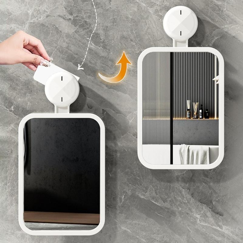Diseños de fácil instalación Espejo con ventosa Accesorio portátil Conveniente para el baño y la ducha Sin diseño antivaho