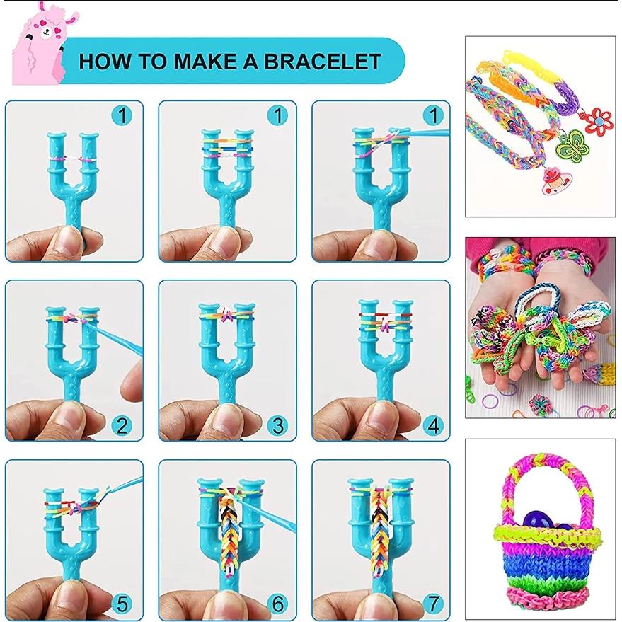Elastische Bänder zum Herstellen von Schmuckarmbändern Loom Bands Loom Set XXL
