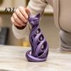 Modern Indoor Decorations Spiral Cat Sculpture Resin Ornament, Creative Twisted Statue, Artistic Decorative Ornaments Desktop Decor for Home