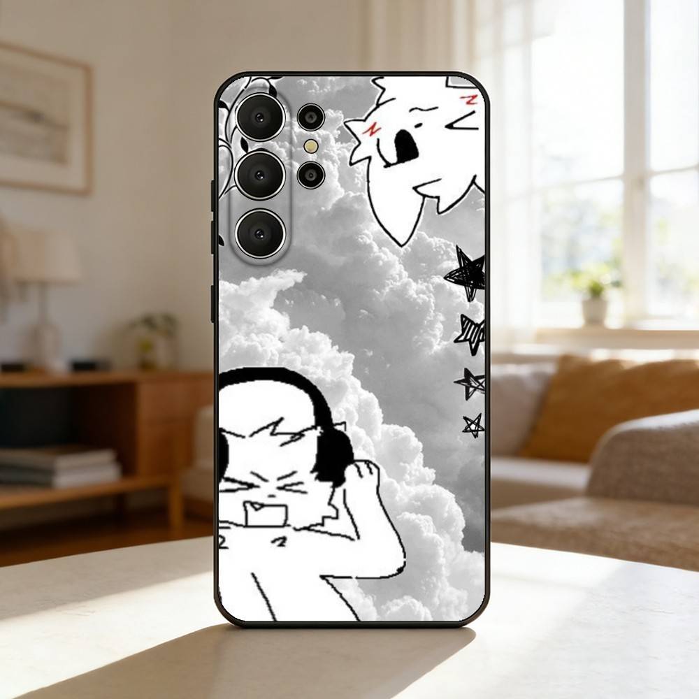 Cute B-Boykisser Phone Case For Samsung S26,S25,24,23,22,30,21,10,9,Ultra,Plus,Lite,FE Soft Black Case