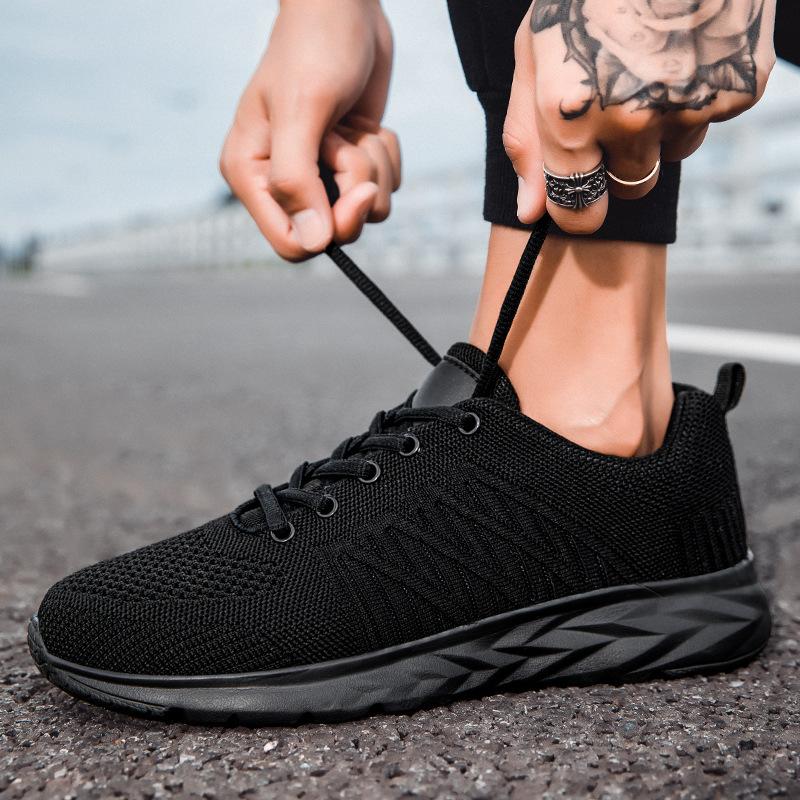 Brand Sports Shoes Summer New Breathable Non-slip Casual Soft-soled Black Running Shoes