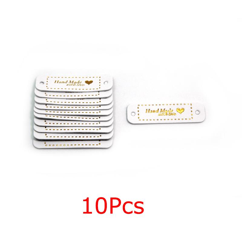 10PCS/PACK Leather Label Hot Stamped Clothing Classification Tags Gift Packaging Woven Products