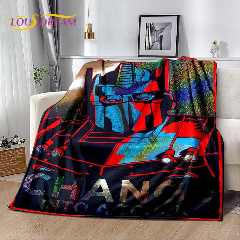 3D T-Transformers Cartoon Autobots Blanket,Soft Throw Blanket for Home Bedroom Bed Sofa Picnic Travel Office Rest Cover Blanket