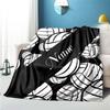 Black And White Volleyball Customize Your Name Blanket Used For Chair Office Sofa Bed Camping Soft And Warm Giving Friends And Relatives Birthday