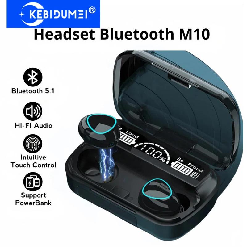 Bezdrátová sluchátka M10 Sluchátka Bluetooth 5.1 Sportovní sluchátka Vodotěsná sluchátka s redukcí hluku pro chytré telefony