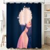 Galaxy Girl Shower Curtain Celestial Space Decor Anime Aesthetic Room Divider Bathroom Decor Universe Pattern Home Textile
