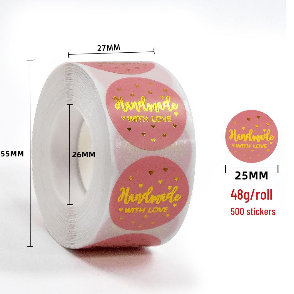 Gold Foil Stamped Colored Kraft Paper Labels for Takeaway & Baking Packaging