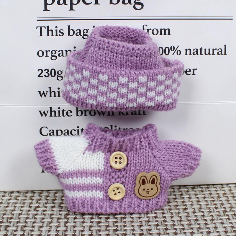 17cm Plush Doll Clothes: Sweater & Wool Hat for Generations 1-3