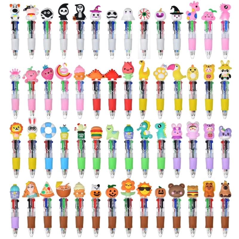 Multicolored Ballpoint Pen 4-Color-in-1 Writing Pens Retractable Ballpoint Pens for Note Taking Journaling