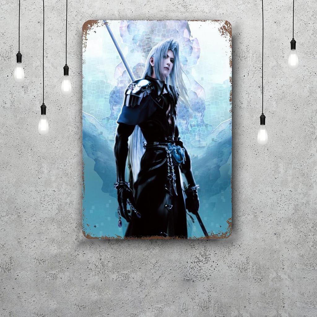 sephiroth Cartoon Retro Vintage Tin Sign Poster Decorative Plaque Metal Plate Wall Decor