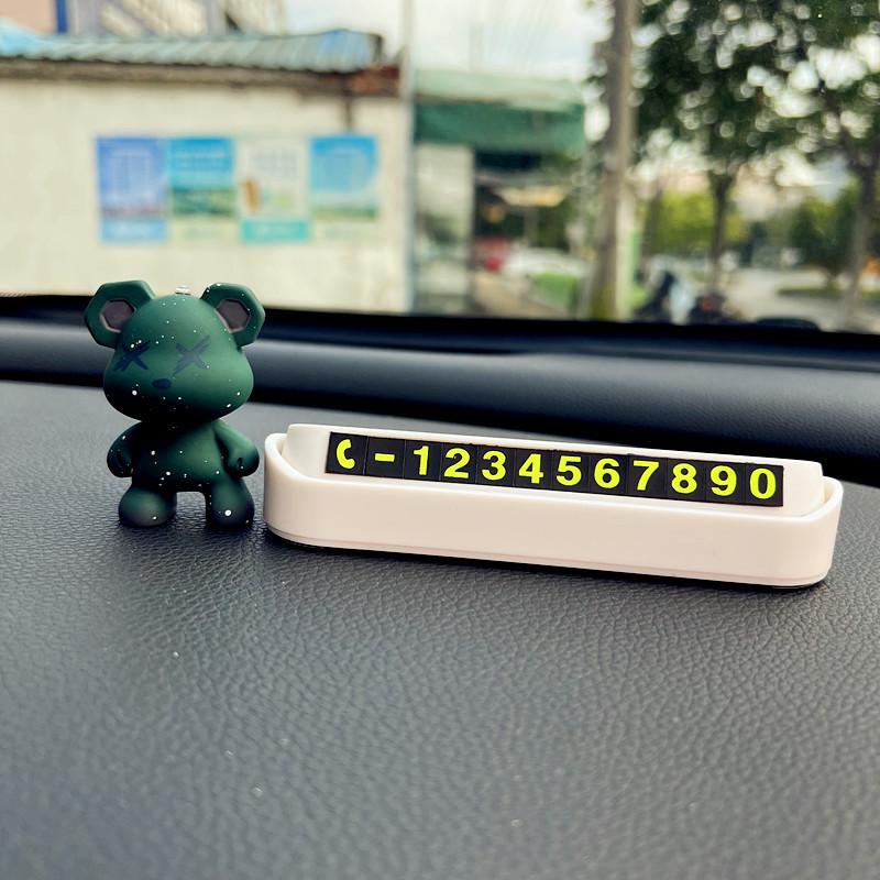 Violent Polychrome Bear Car Phone Number Plate Decorative Cartoon Ornament Car