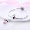 Original New Copper Little Bear Girl Pendantt Fit Pan Bracele Diy Beads For Women Birthday Fine Jewelry Gift