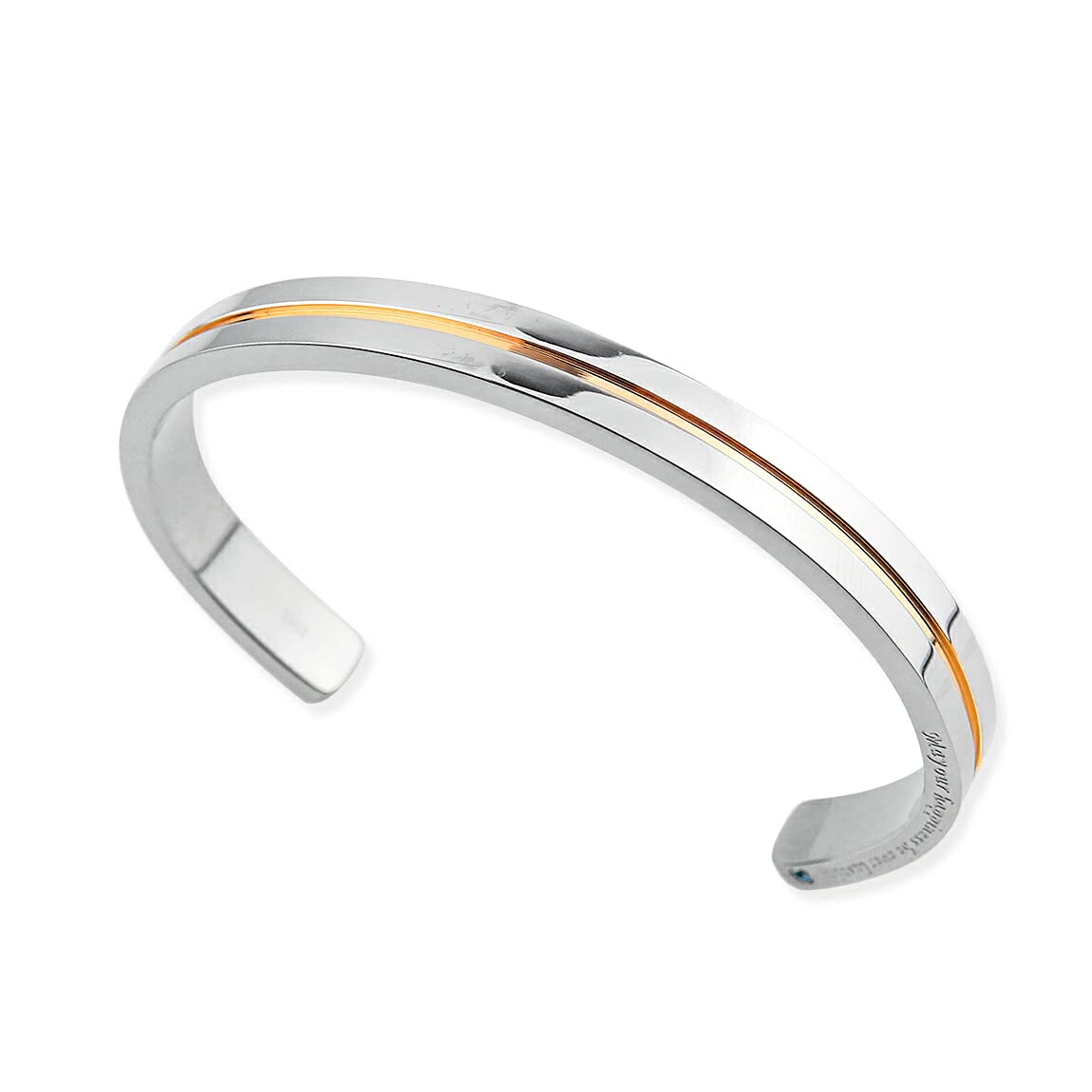 

Bangle Stainless Steel Accessory Simple Birthstone Zirconia Rose Gold Center Line Birthday Birthstone Birthday Present [Ladies Size] [May Emerald]