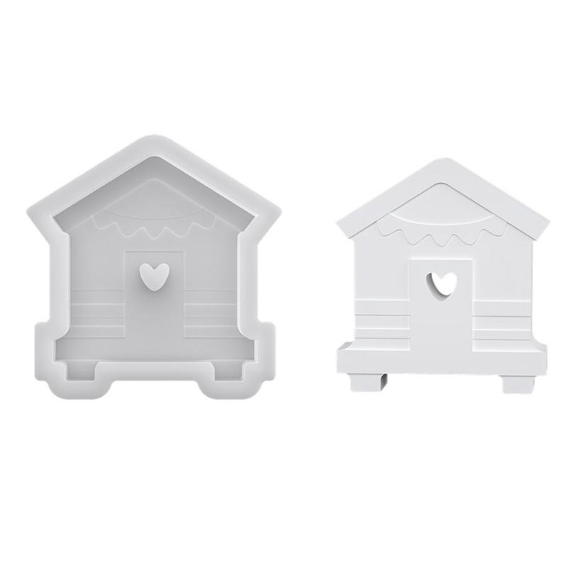 

Beach House Shape Silicones Craft Mold For Epoxy Resins Soap Making Decorative Miniature Coastal Cottage Design Mould