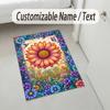 Floral Fantasy Garden Theme Soft Crystal Velvet Rug Custom Name & Text Print Non Slip Floor Rug for Bedroom Living Room