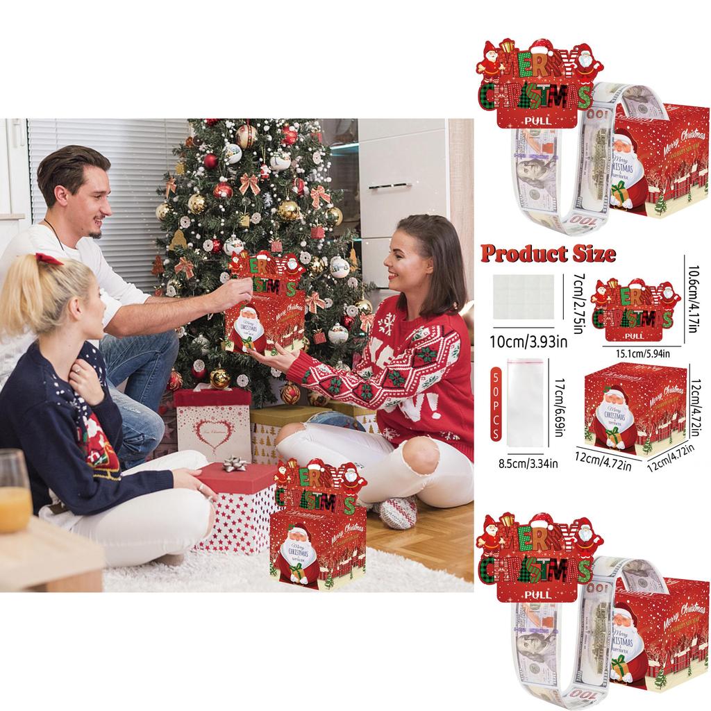 Weihnachten Weihnachtsmann Geschenkbox mit rotem Farbverlauf für Feiertags-Partydeko und zum Verschenken