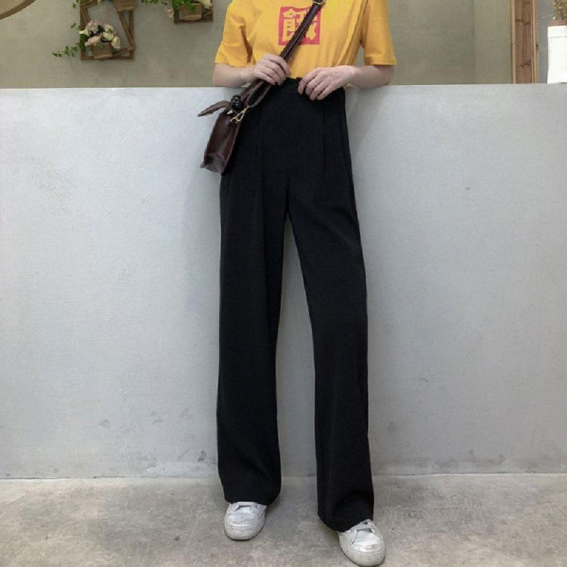 

Женские брюки с высокой талией, однотонные спортивные брюки, повседневные широкие брюки для женщин, брюки в пол с девятью точками для женщин, на все времена года XXL