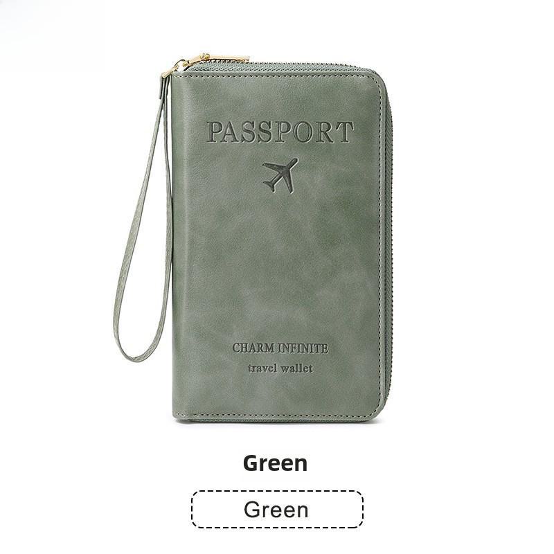 Multi-Function RFID Passport Holder and Travel Wallet with Zipper