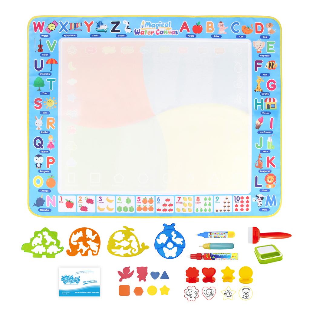 100x80CM Magic Water Drawing Mat Coloring Doodle with Reusable Magic Pens Montessori Painting Board Educational Toys Kids Gifts