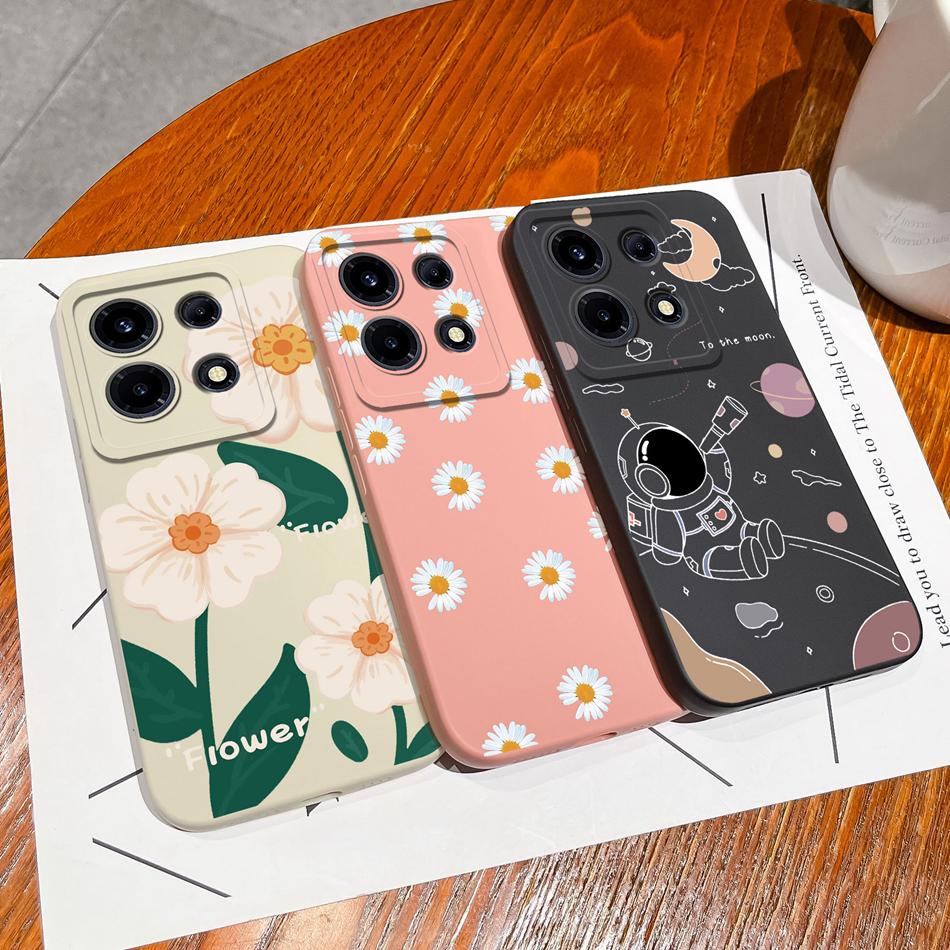 Case For Infinix Note 30 Pro Vip 30i Flower Soft Liquid Silicone Camera Lens Protection Back Cover For Infinix Note30 30 i Coque