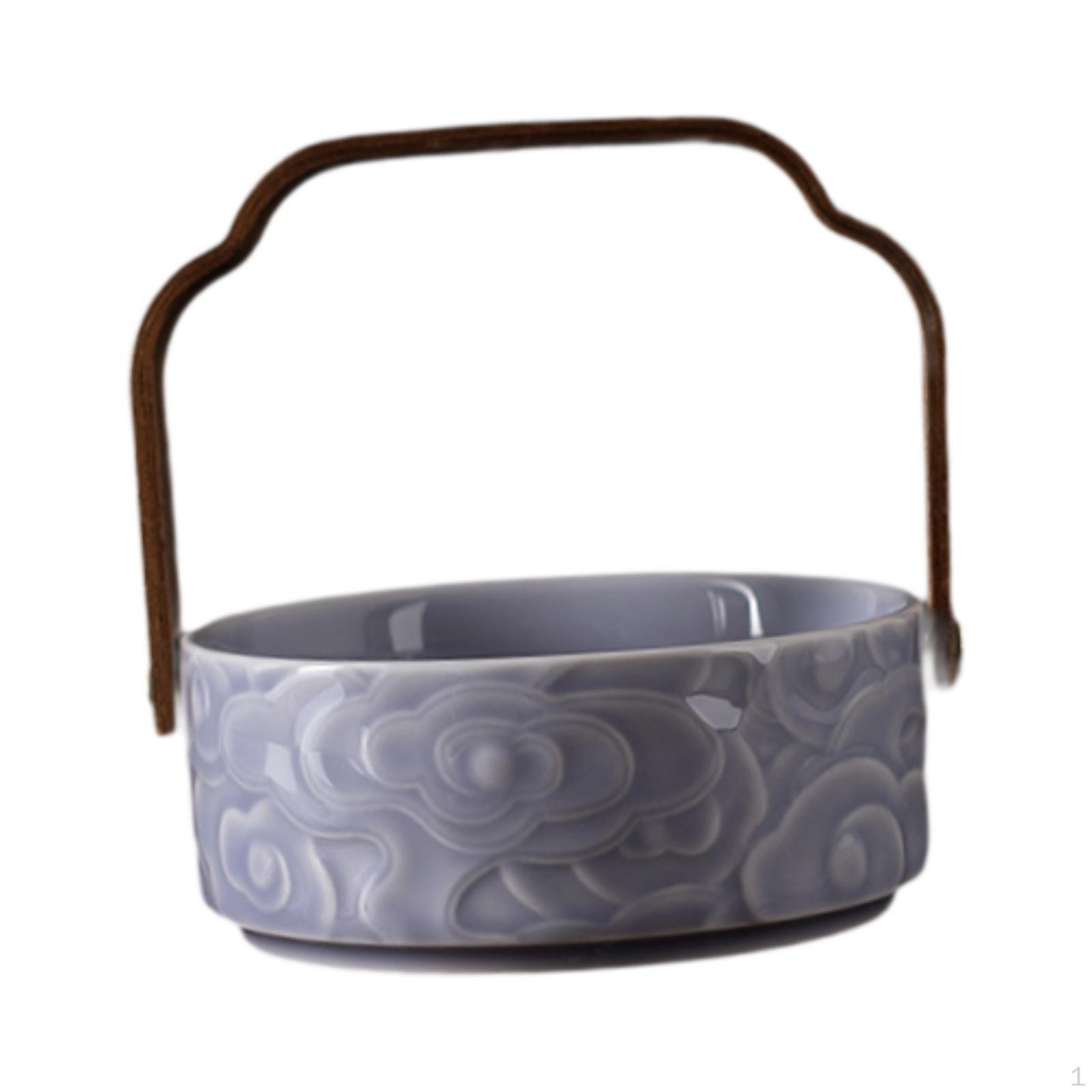 

Керамічний сервірувальний піднос Декоративний кошик для кавового столика Організатор для зберігання їжі для фіолетовий