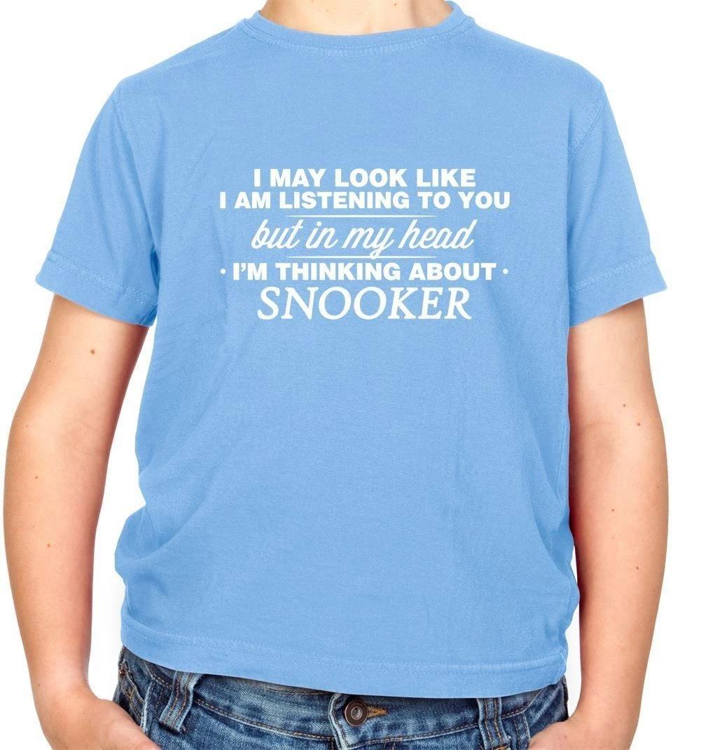 

My Head I m Thinking About Snooker - Kids T-Shirt - Crucible Player 147 Cue 140