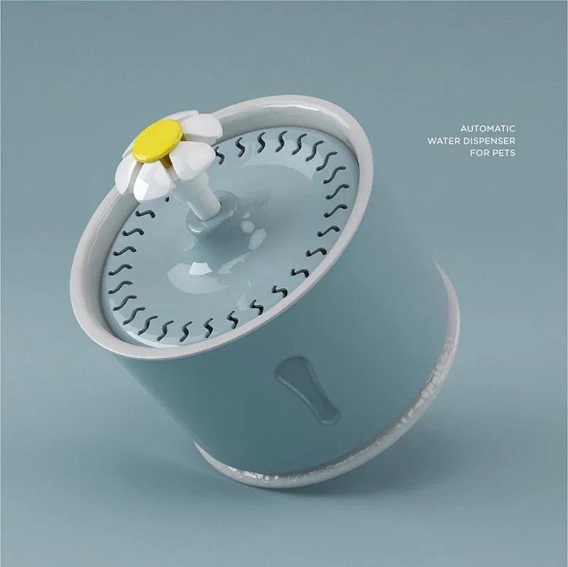 Dozator pentru pisici de companie de 2,4 L Fântână de apă potabilă Filtre de cărbune activat LED Alimentator automat Container Interfață USB