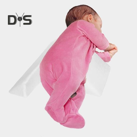 Babysidsovskilskudde med säkra remmar Justerbar Anti-rullnings 45-graders lutningsdesign Anti-kräkning Mjuk Memoryskum Babykilkudde