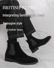 Autumn/Winter 2025 Men’s High-Top Frosted Leather Martin Chelsea Boots - Plus Size Available