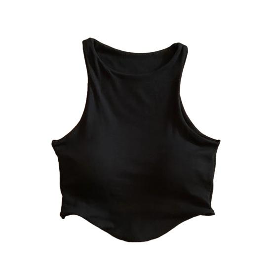 Canottiera imbottita da donna con reggiseno integrato, doppia fodera, collo alto, canottiera da stratificare, magliette basic, aderente, top estivo da uscire