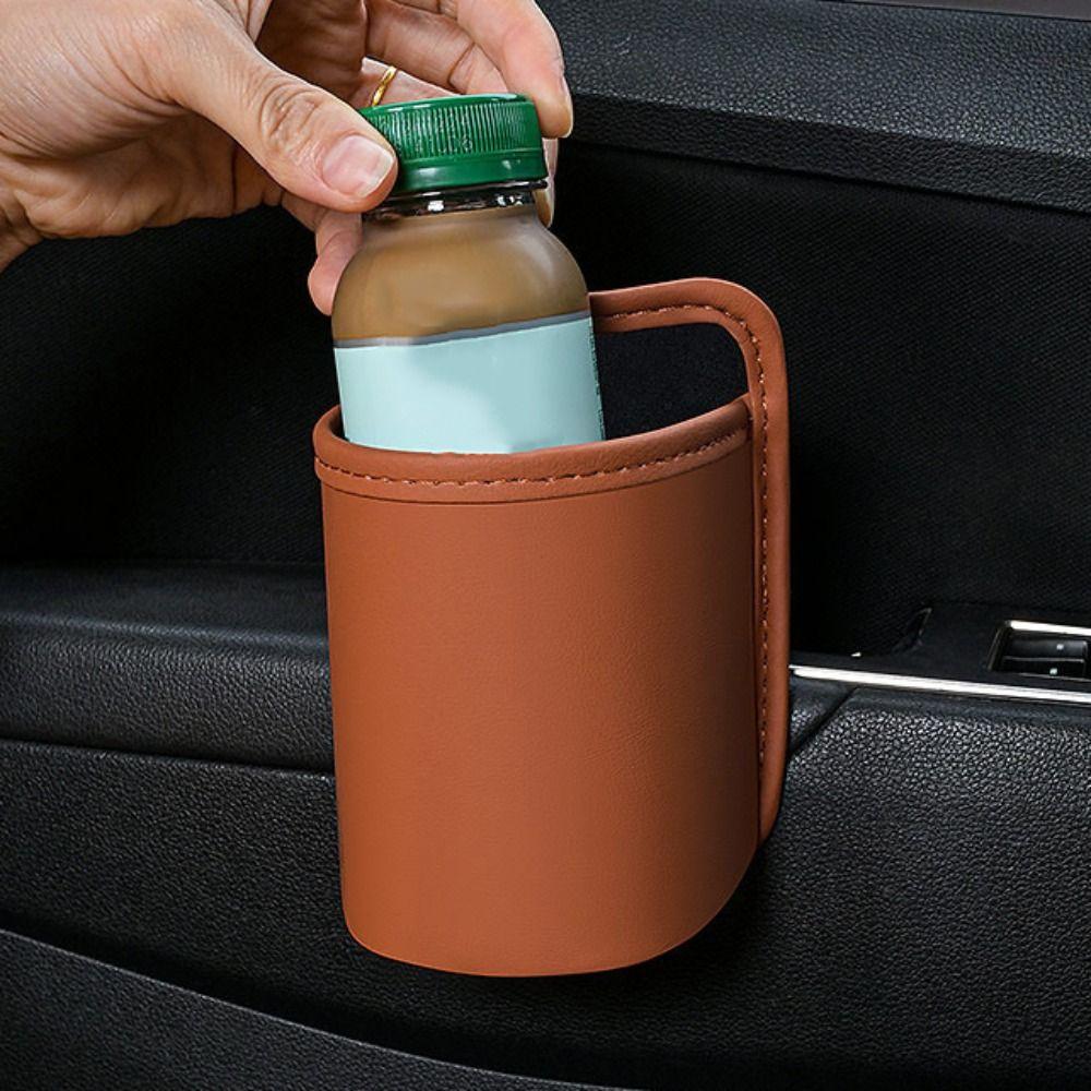 Leather Car Door Storage Box Waterproof Car Trash Can Convenient Car Cup Holder Sundries