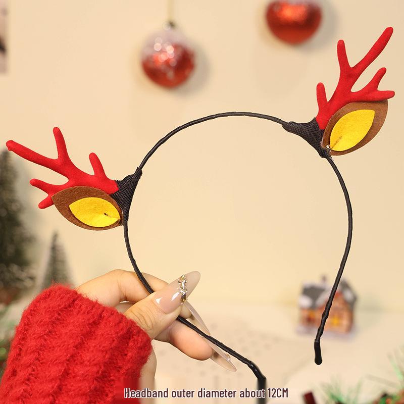 2025 Christmas Antler Headband Hair Tie - Women's Holiday Hair Accessories