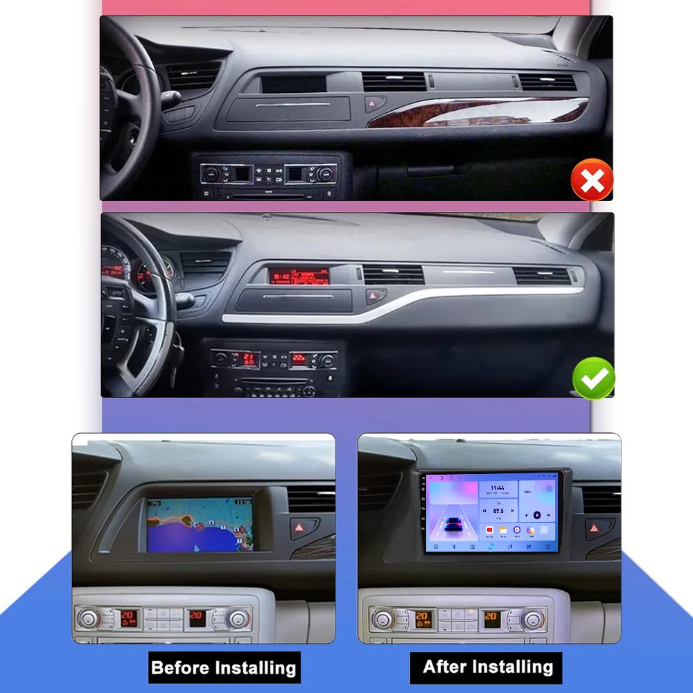 Car Radio Android Auto Carplay For Citroen C5 2 2008-2017 Multimedia Player Head Unit Stereo GPS Navigation BT WIFI 1+16GB