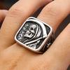 Gothic Vintage Todes Sichel Totenkopf Ring für Herren 316L Edelstahl Hip Hop Biker Skelett Ringe Punk Party Schmuck Großhandel