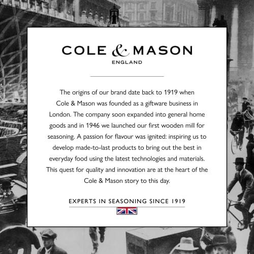 Cole & Mason Salt Mill, London, 18cm, Red, Manual, Wooden, Ceramic Blade, Non-Slip, Flavor-Safe