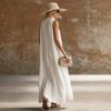 2026 Estate Nuova Alla Moda Donna Collo Alto Bottoni Rana Larga Casual Vestito