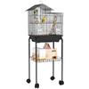 Bird Cage On Wheels 46 X 36 X 120 Cm 2 Feeders 2 Perches Shelf Cage for Parakeet Cockatiel Conure Finch Canary