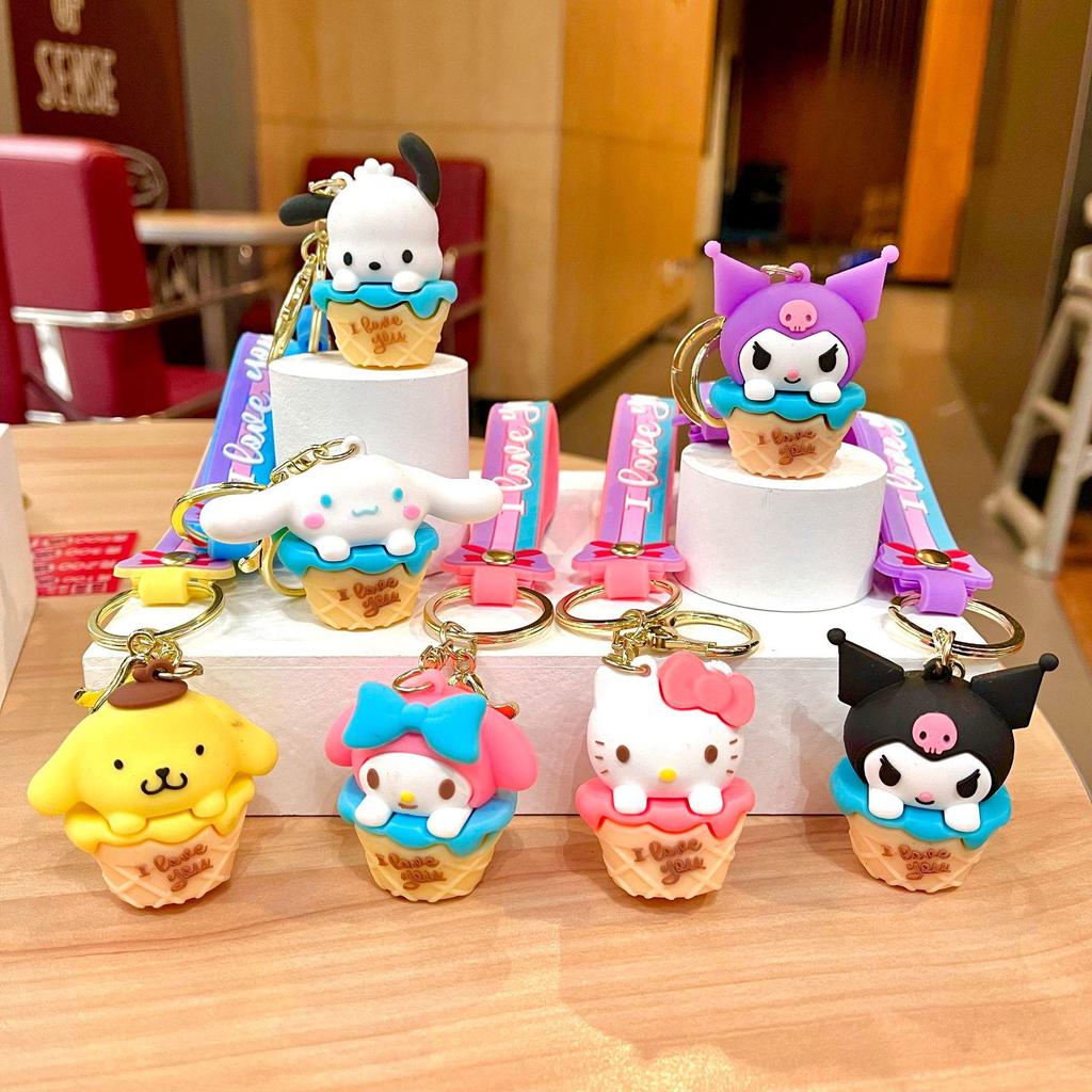 Bedårande Gris & Panda Stapelleksak Hängsmycke Nyckelring - Sött Par Bilväska Tillbehör, Perfekt Liten Gåva