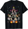 Men's and Women's T-shirts NEW LIMITED Funny Cats Christmas Tree Xmas Cats Tree Lights Gift T-Shirt S-3XL