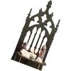 Medieval Throne Shape Wall Shelf Black Wooden Carving Hollowout Decorative Crystal Holders Display Floating Organizers Black Carving Wooden Shelf