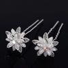 5Pcs Fashion Metal Pearl Flower Hairpin Stick Headwear U-shaped Rhinestone Hair Clip Headdress Bridal Hairpin Wedding
