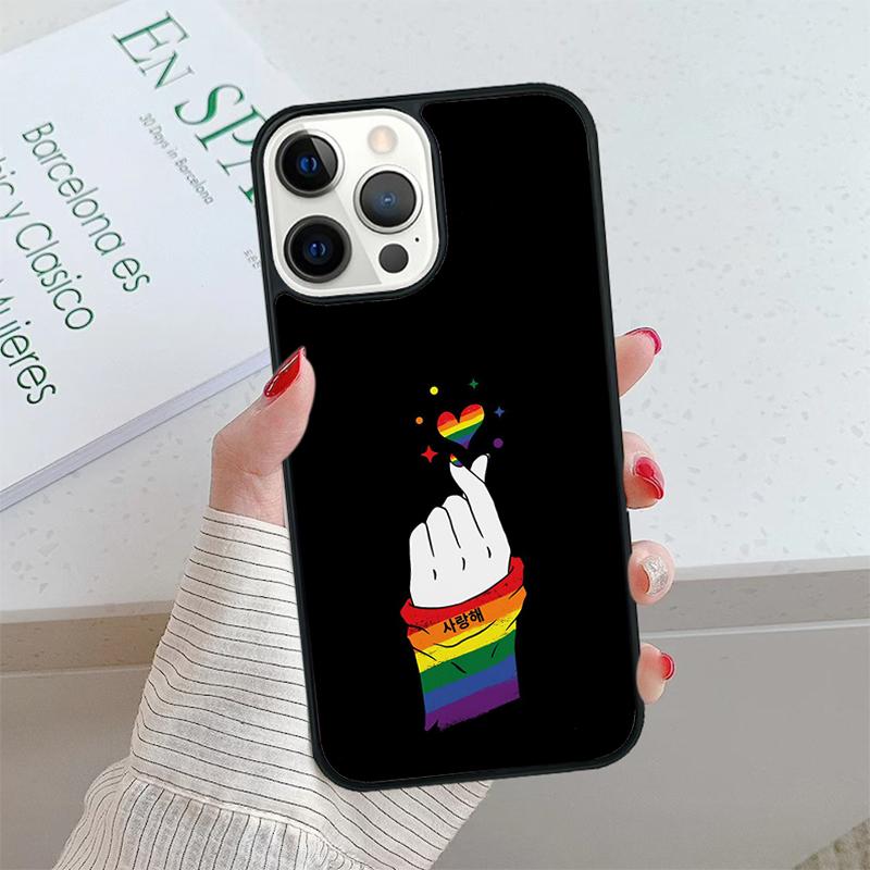 Rainbow Gay LGBT Finger Phone Case cover For iPhone 17 Air 15 16 16e 14 13 Pro Max Coque 12 11 Pro Max For Apple PLUS fundas