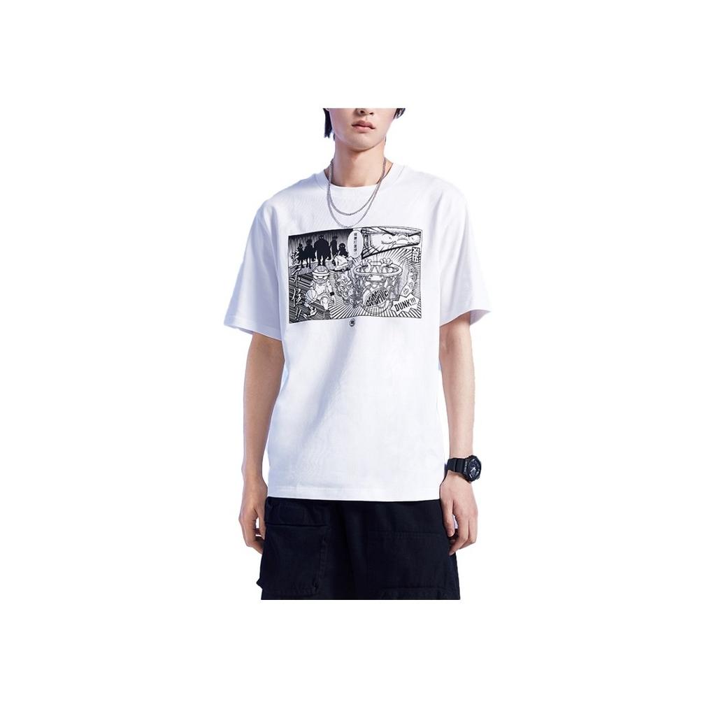 Li-Ning Badfive Printed Sports Round Neck Short Sleeve T-Shirt Men Tops White AHSQ701-2