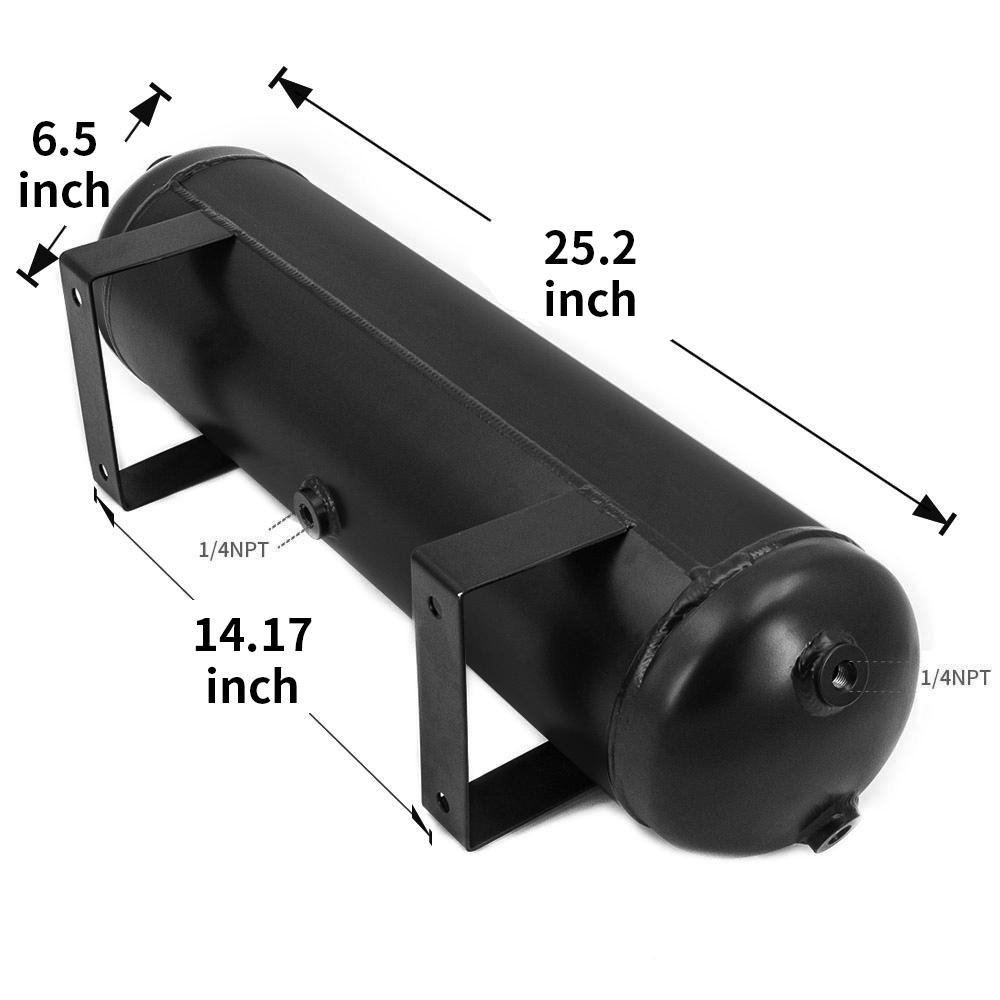 3/4/5 Gallon Aluminum Air Cylinder Air Tank Pneumatic Air Suspension System Tunning Vehicle Parts 1/4 NPT Holes